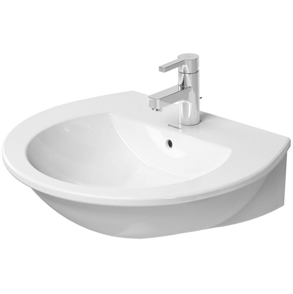 Washbasin 23 5/8'' Darling New white - with overflow, with faucet deck, 3 faucet