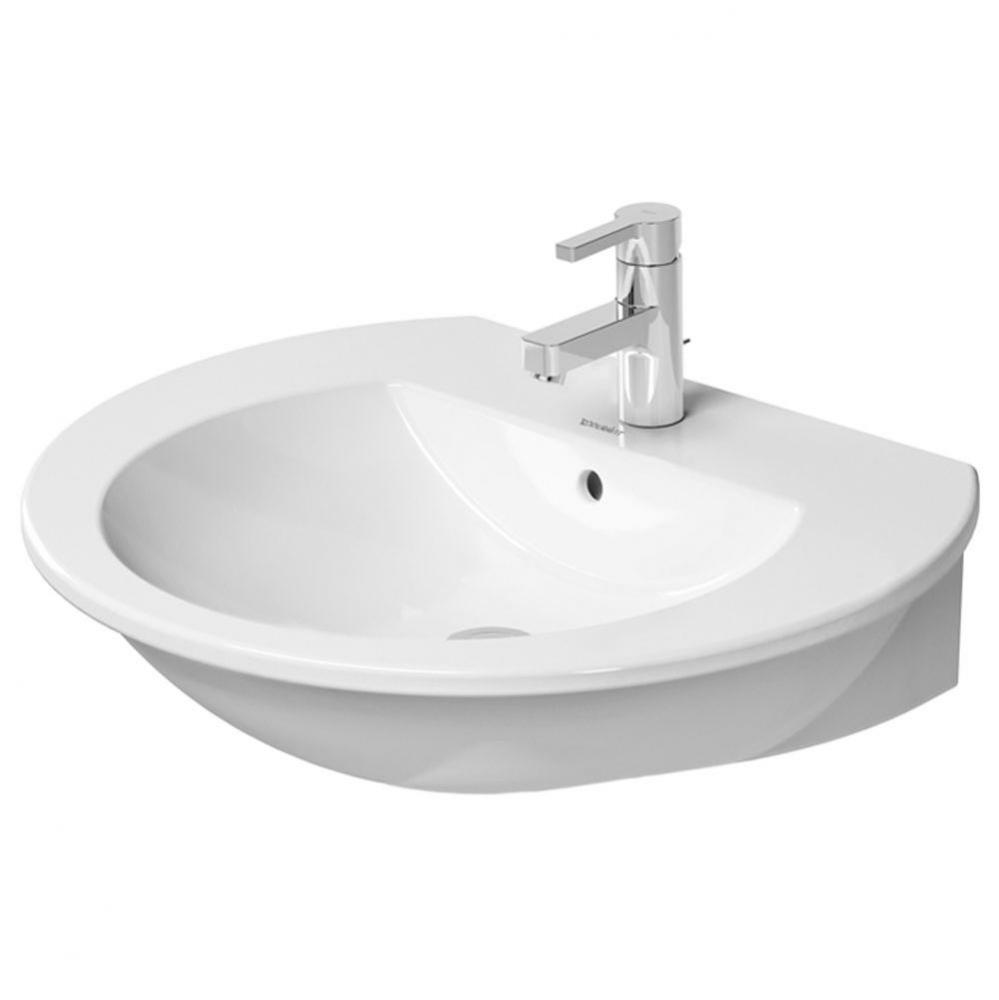 Washbasin 25 5/8'' Darling New white - with overflow, with faucet deck, 3 faucet