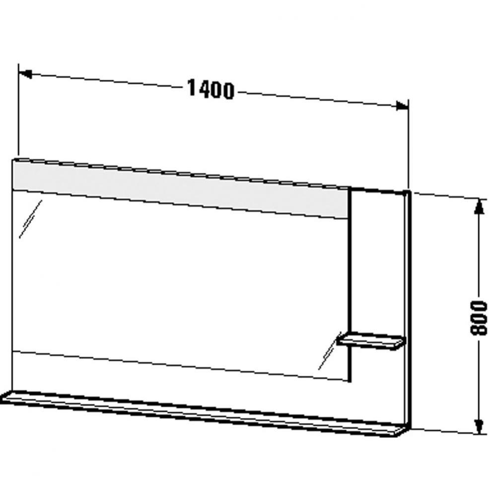 Mirror with shelves laterally (R) and below Vero