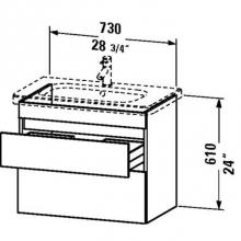 Duravit DS648102222 - Duravit DuraStyle Two Drawer Wall-Mount Vanity Unit White