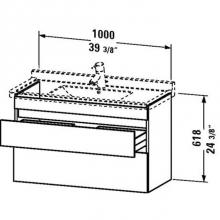 Duravit DS648902243 - Duravit DuraStyle Two Drawer Wall-Mount Vanity Unit White|Basalt
