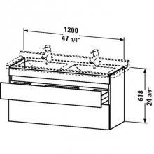 Duravit DS649003143 - Duravit DuraStyle Two Drawer Wall-Mount Vanity Unit Silver Pine|Basalt