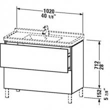 Duravit LC661001212 - Duravit L-Cube Two Drawer Floorstanding Vanity Unit Brushed Oak