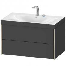 Duravit XV4615EB149C - Duravit XViu Two Drawer C-Bonded Wall-Mount Vanity Kit Graphite