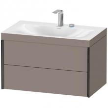 Duravit XV4615EB243C - Duravit XViu Two Drawer C-Bonded Wall-Mount Vanity Kit Basalt