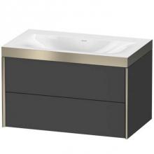 Duravit XV4615NB149P - Duravit XViu Two Drawer C-Bonded Wall-Mount Vanity Kit Graphite