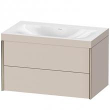 Duravit XV4615NB191C - Duravit XViu Two Drawer C-Bonded Wall-Mount Vanity Kit Taupe