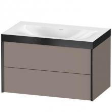 Duravit XV4615NB243P - Duravit XViu Two Drawer C-Bonded Wall-Mount Vanity Kit Basalt