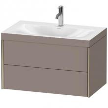 Duravit XV4615OB143C - Duravit XViu Two Drawer C-Bonded Wall-Mount Vanity Kit Basalt