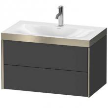 Duravit XV4615OB149P - Duravit XViu Two Drawer C-Bonded Wall-Mount Vanity Kit Graphite