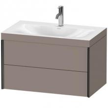 Duravit XV4615OB243C - Duravit XViu Two Drawer C-Bonded Wall-Mount Vanity Kit Basalt