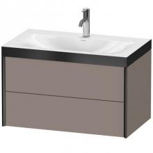 Duravit XV4615OB243P - Duravit XViu Two Drawer C-Bonded Wall-Mount Vanity Kit Basalt