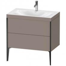 Duravit XV4710OB243C - Duravit XViu Two Drawer C-Bonded Floorstanding Vanity Kit Basalt