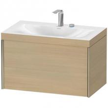 Duravit XV4610EB169C - Duravit XViu One Drawer C-Bonded Wall-Mount Vanity Kit Walnut Brushed