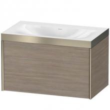 Duravit XV4610NB113P - Duravit XViu One Drawer C-Bonded Wall-Mount Vanity Kit American Walnut