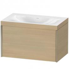 Duravit XV4610NB169C - Duravit XViu One Drawer C-Bonded Wall-Mount Vanity Kit Walnut Brushed