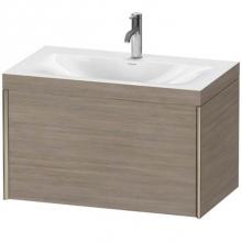 Duravit XV4610OB113C - Duravit XViu One Drawer C-Bonded Wall-Mount Vanity Kit American Walnut