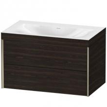 Duravit XV4615NB153C - Duravit XViu Two Drawer C-Bonded Wall-Mount Vanity Kit Chestnut Dark