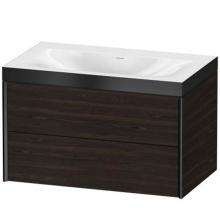 Duravit XV4615NB253P - Duravit XViu Two Drawer C-Bonded Wall-Mount Vanity Kit Chestnut Dark