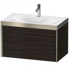 Duravit XV4615OB153P - Duravit XViu Two Drawer C-Bonded Wall-Mount Vanity Kit Chestnut Dark