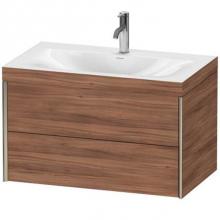 Duravit XV4615OB179C - Duravit XViu Two Drawer C-Bonded Wall-Mount Vanity Kit Walnut