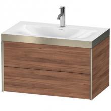 Duravit XV4615OB179P - Duravit XViu Two Drawer C-Bonded Wall-Mount Vanity Kit Walnut