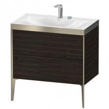 Duravit XV4710EB153P - Duravit XViu Two Drawer C-Bonded Floorstanding Vanity Kit Chestnut Dark