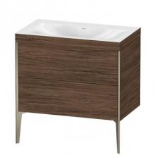 Duravit XV4710NB121C - Duravit XViu Two Drawer C-Bonded Floorstanding Vanity Kit Walnut Dark