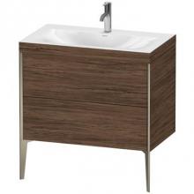 Duravit XV4710OB121C - Duravit XViu Two Drawer C-Bonded Floorstanding Vanity Kit Walnut Dark