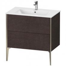 Duravit XV44820B172 - Duravit XViu Two Drawer Floorstanding Vanity Unit Dark Brushed Oak