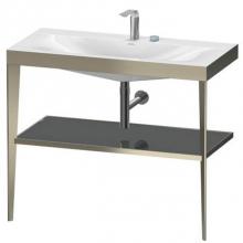 Duravit XV4716EB189 - Duravit XViu C-Bonded Vanity Kit with Sink and Metal Console Flannel Gray|Champagne