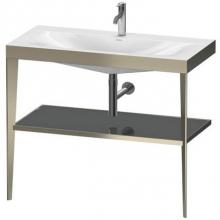 Duravit XV4716OB189 - Duravit XViu C-Bonded Vanity Kit with Sink and Metal Console Flannel Gray|Champagne