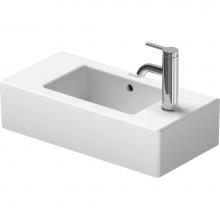 Duravit 0703500008 - Duravit Vero 19 5/8'' Rectangular Wall Mounted Sink in White with Single Faucet Hole and