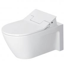 Duravit 25335900921 - Starck 2 Wall-Mounted Toilet Bowl for Shower-Toilet Seat White with WonderGliss