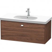 Duravit BR404701021 - Duravit Brioso One Drawer Wall-Mount Vanity Unit Walnut Dark