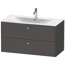 Duravit BR431301049 - Brioso Two Drawer Wall-Mount Vanity Unit Graphite