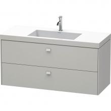 Duravit BR4608O0707 - Brioso Two Drawer C-Bonded Wall-Mount Vanity Kit Concrete Gray