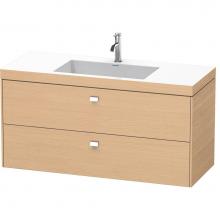 Duravit BR4608O1030 - Brioso Two Drawer C-Bonded Wall-Mount Vanity Kit Natural Oak