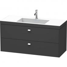 Duravit BR4608O1049 - Brioso Two Drawer C-Bonded Wall-Mount Vanity Kit Graphite