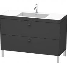 Duravit BR4703O4949 - Brioso Two Drawer C-Bonded Floorstanding Vanity Kit Graphite