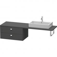 Duravit BR513901049 - Duravit Brioso Low Cabinet for Console  Graphite Matte