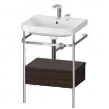 Duravit HP4840E6969 - Happy D.2 Plus C-Shaped Vanity Kit with Sink and Metal Console Walnut Brushed