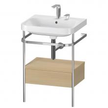 Duravit HP4840E7171 - Happy D.2 Plus C-Shaped Vanity Kit with Sink and Metal Console Mediterranean Oak