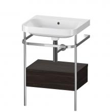 Duravit HP4840N6969 - Happy D.2 Plus C-Shaped Vanity Kit with Sink and Metal Console Walnut Brushed