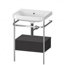 Duravit HP4840N8080 - Happy D.2 Plus C-Shaped Vanity Kit with Sink and Metal Console Graphite