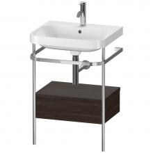 Duravit HP4840O6969 - Happy D.2 Plus C-Shaped Vanity Kit with Sink and Metal Console Walnut Brushed