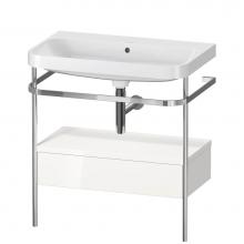 Duravit HP4842N2222 - Happy D.2 Plus C-Shaped Vanity Kit with Sink and Metal Console White