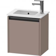 Duravit K25060L43430000 - Duravit Ketho.2 16 1/8'' Wall Mount One Door Single Vanity Cabinet in Matte Basalt, Sink