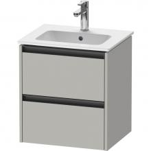 Duravit K25261007070000 - Duravit Ketho.2 20 1/8'' Wall Mount Two Drawer Single Vanity Cabinet in Matte Concrete G