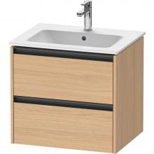 Duravit K25262030300000 - Duravit Ketho.2 24'' Wall Mount Two Drawer Single Vanity Cabinet in Natural Oak, Sink So